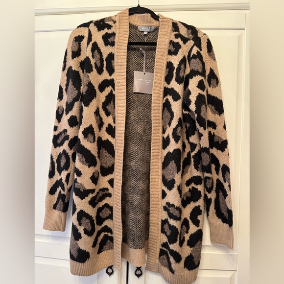 Marled Long cheetah print cardigan NWT size L - Picture 1 of 7